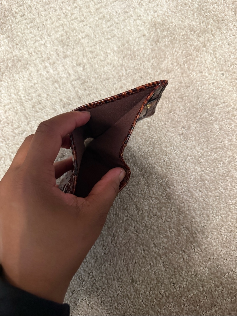 Brahmin Glossy Embossed Card Wallet in Deep Amber - Picture 4 of 5